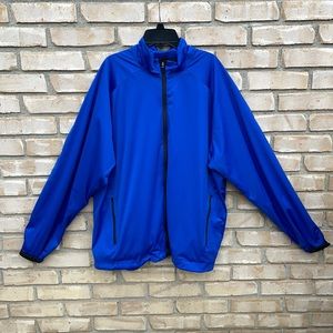 Men’s Zero Restrictions Tour Series Golf Windbreaker Full Zip Jacket Sz L Blue